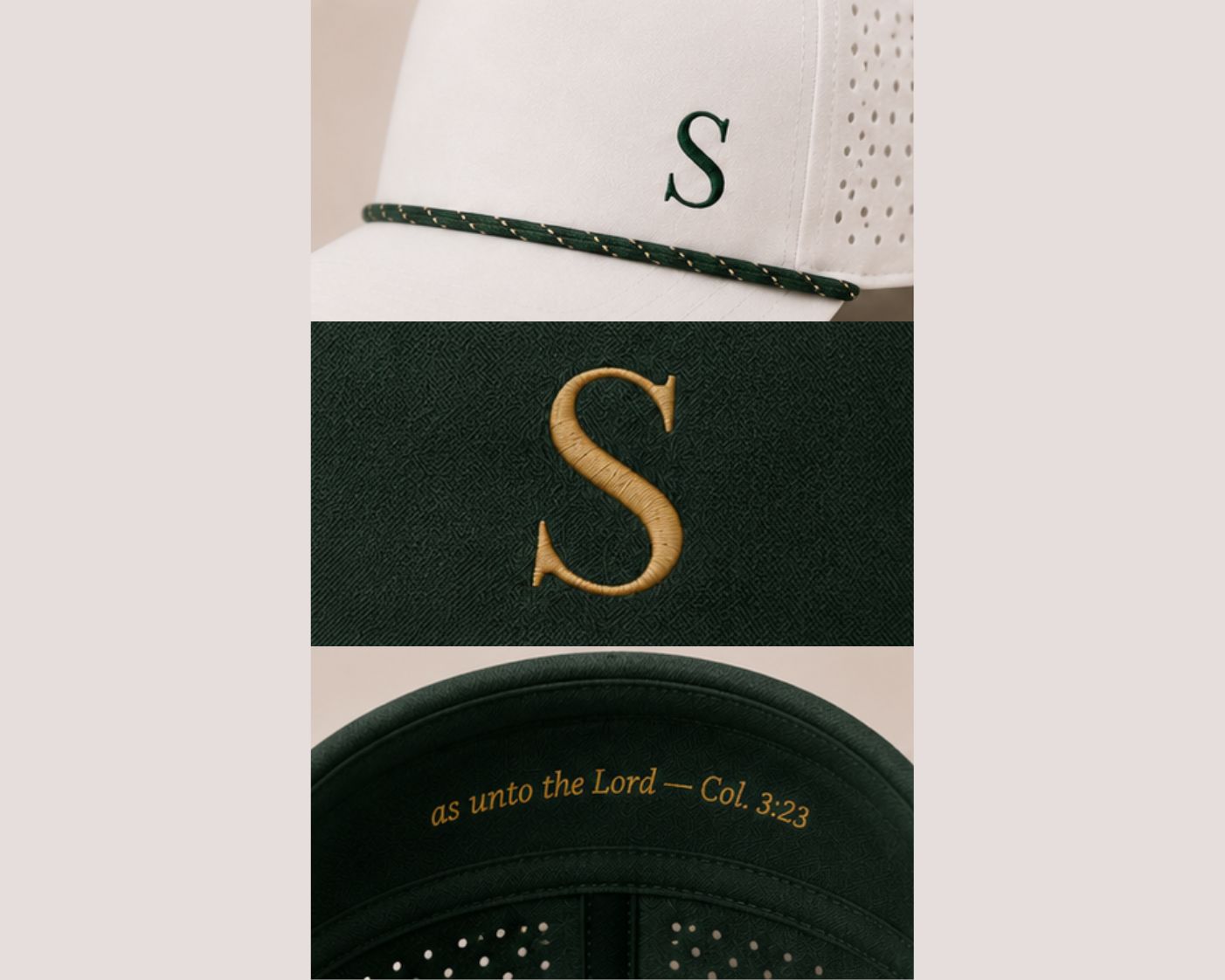 Hat S monogram detail