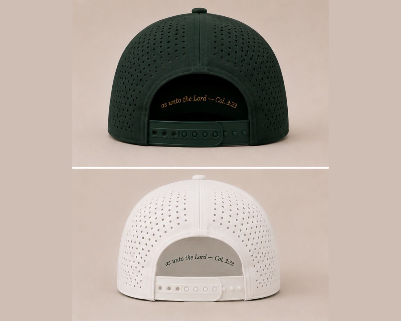 Hat underbrim hidden verse — as unto the Lord Col. 3:23